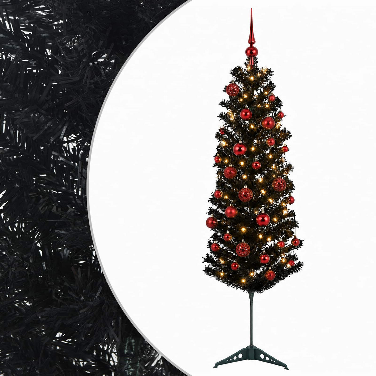 Umjetno usko božićno drvce s kuglicom 150 cm 150 LED lampica