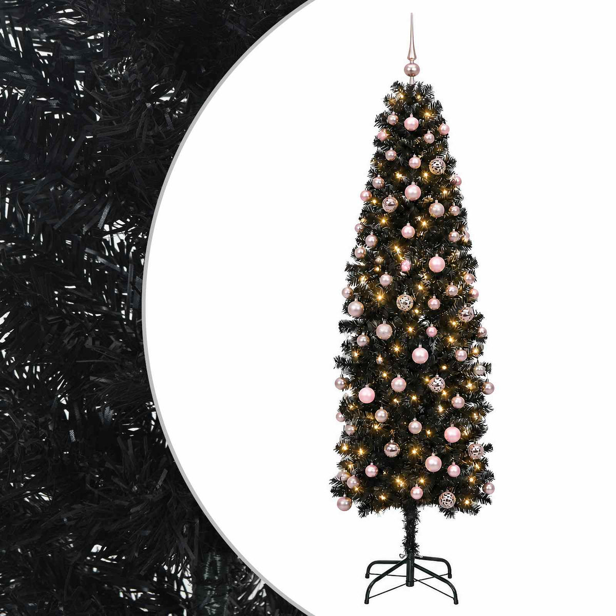 Umjetno usko božićno drvce s kuglicom 180 cm 300 LED lampica