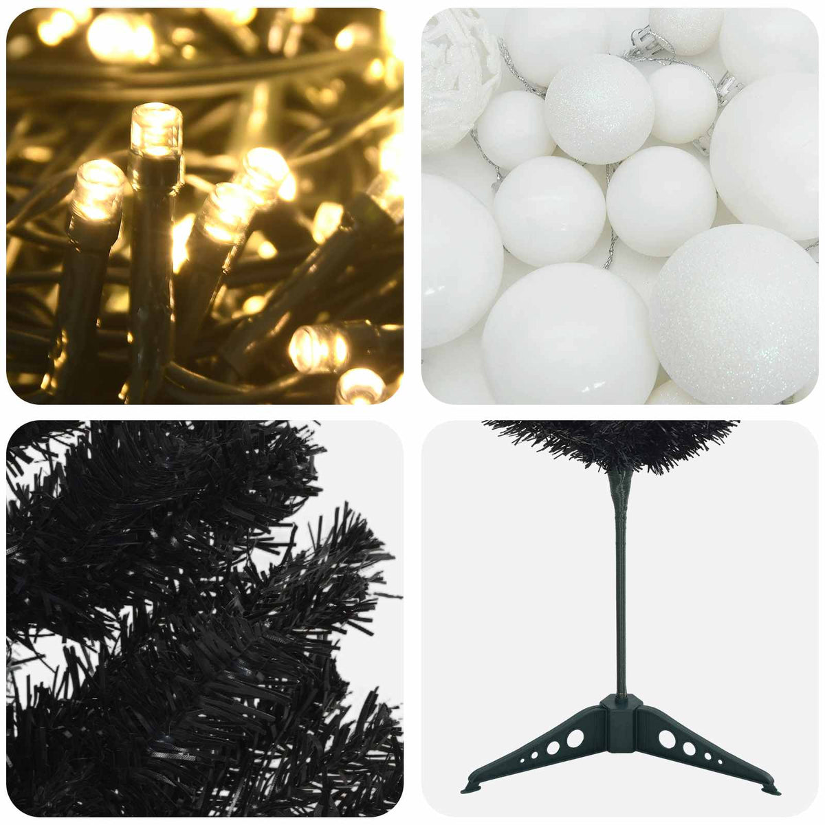 Umjetno usko božićno drvce s kuglicom 150 cm 150 LED lampica