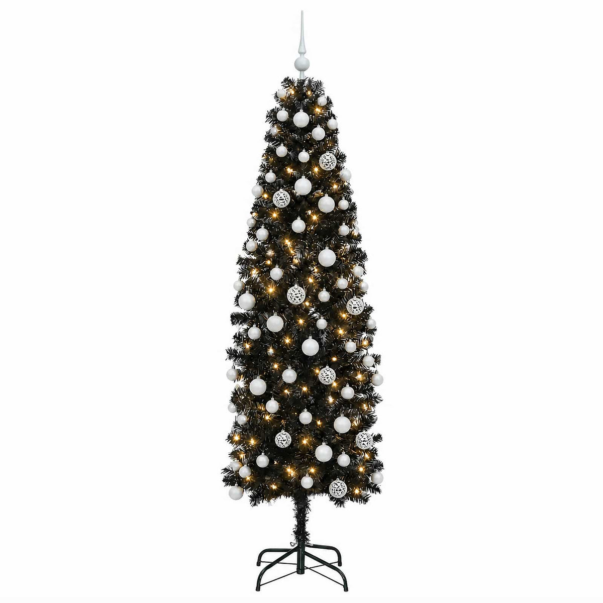 Umjetno usko božićno drvce s kuglicom 180 cm 300 LED lampica