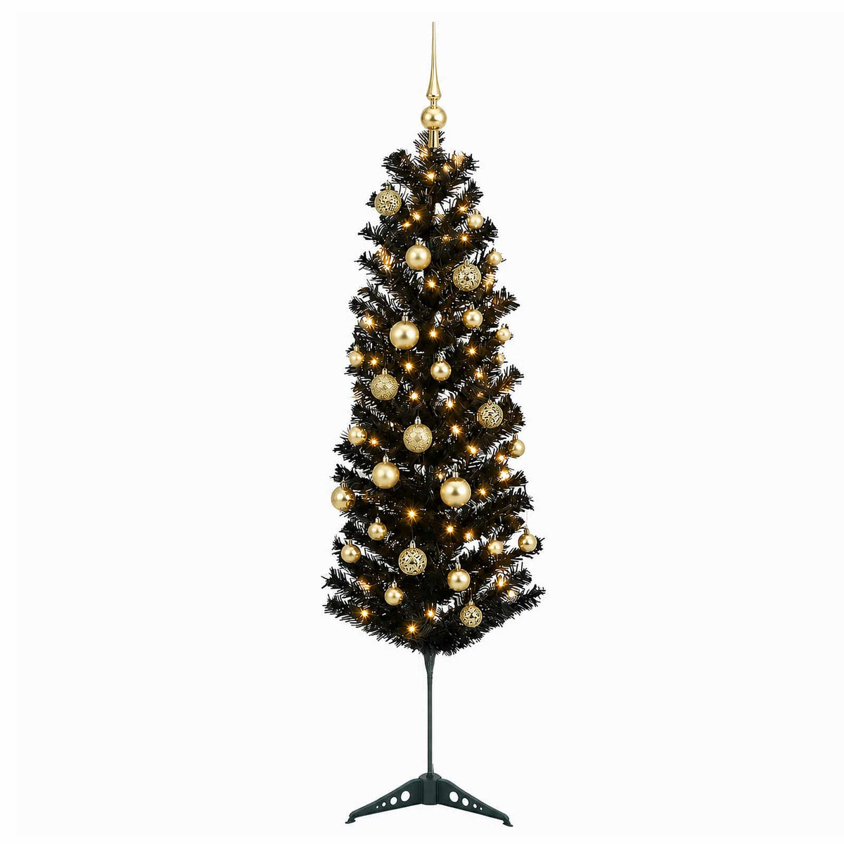 Umjetno usko božićno drvce s kuglicom 150 cm 150 LED lampica