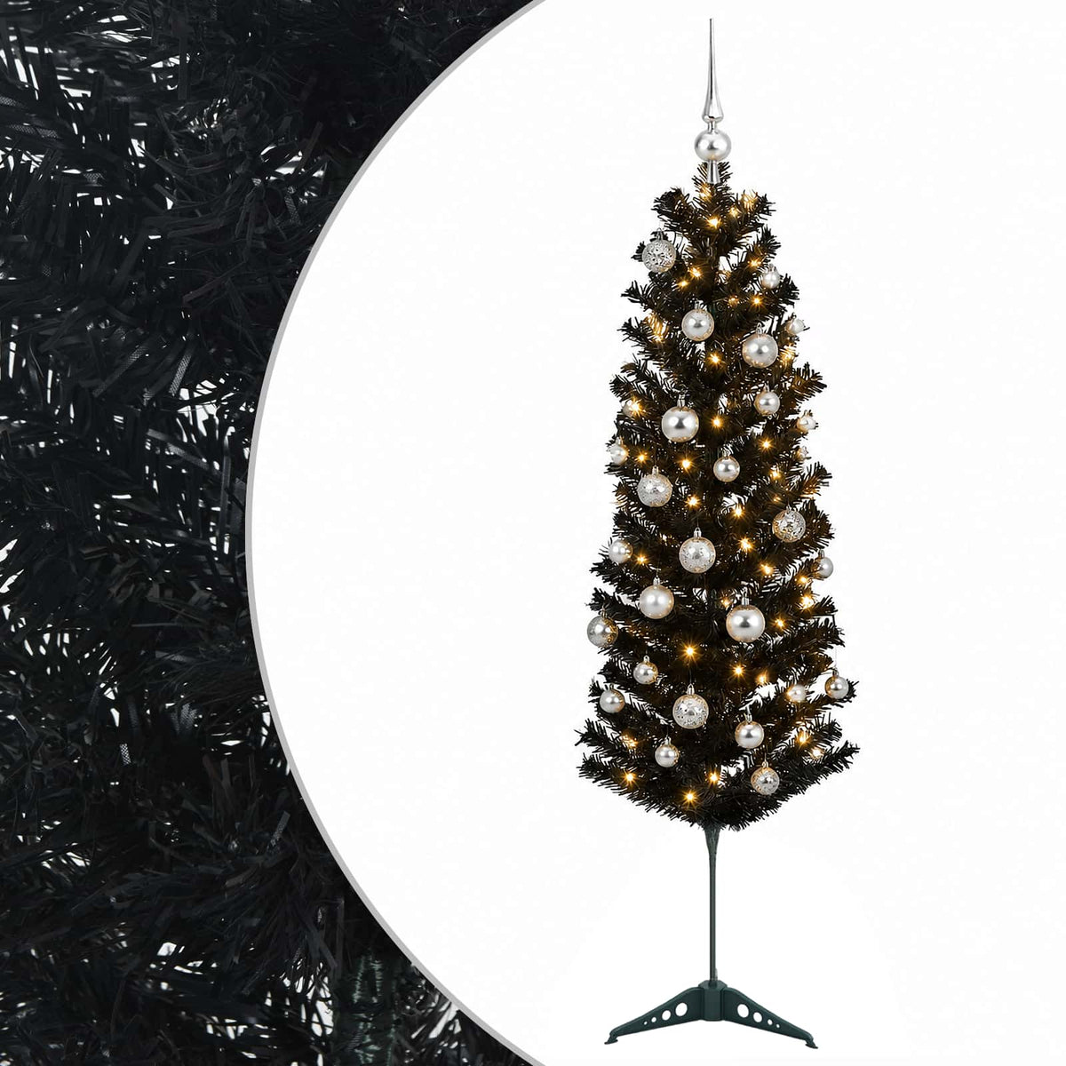 Umjetno usko božićno drvce s kuglicom 150 cm 150 LED lampica