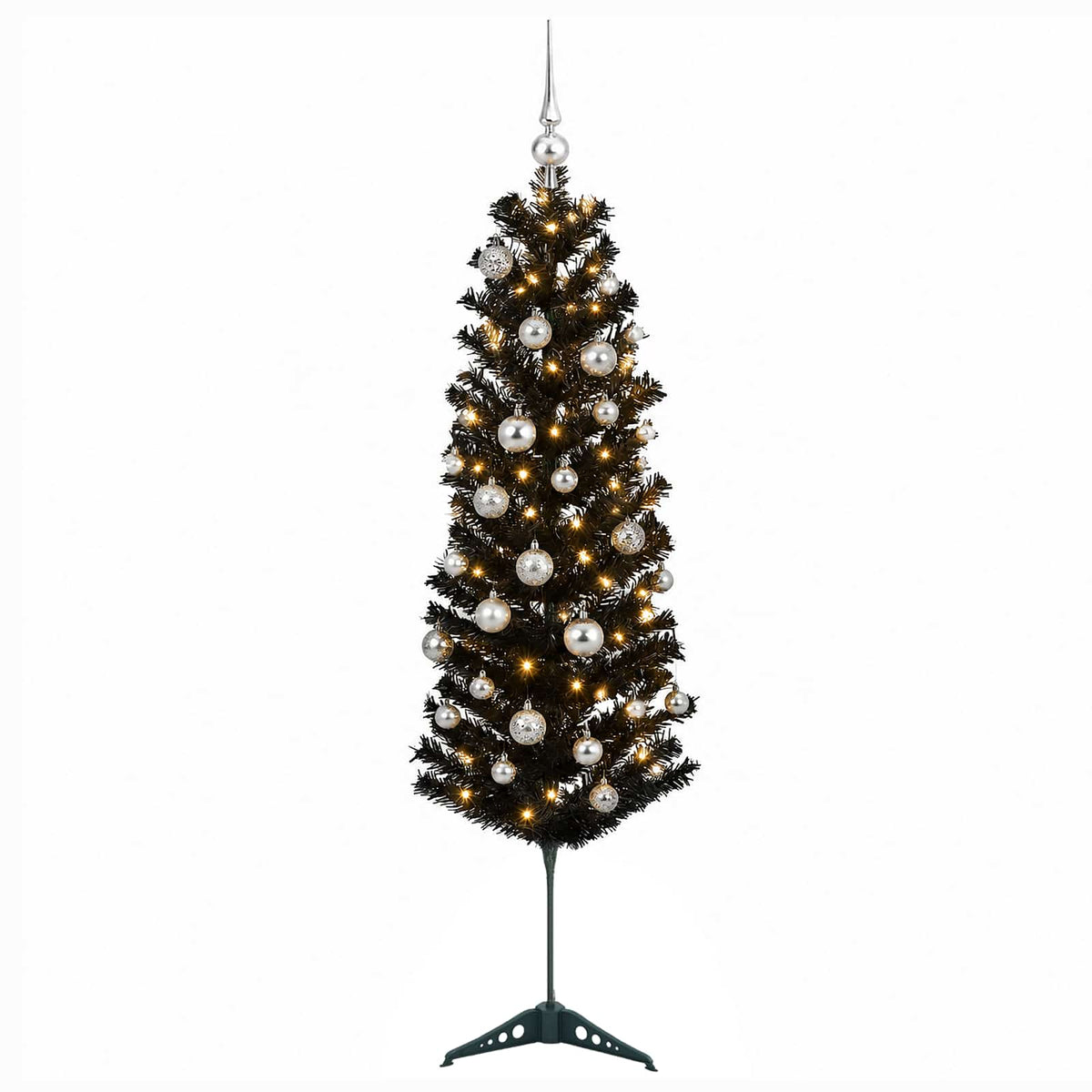 Umjetno usko božićno drvce s kuglicom 150 cm 150 LED lampica