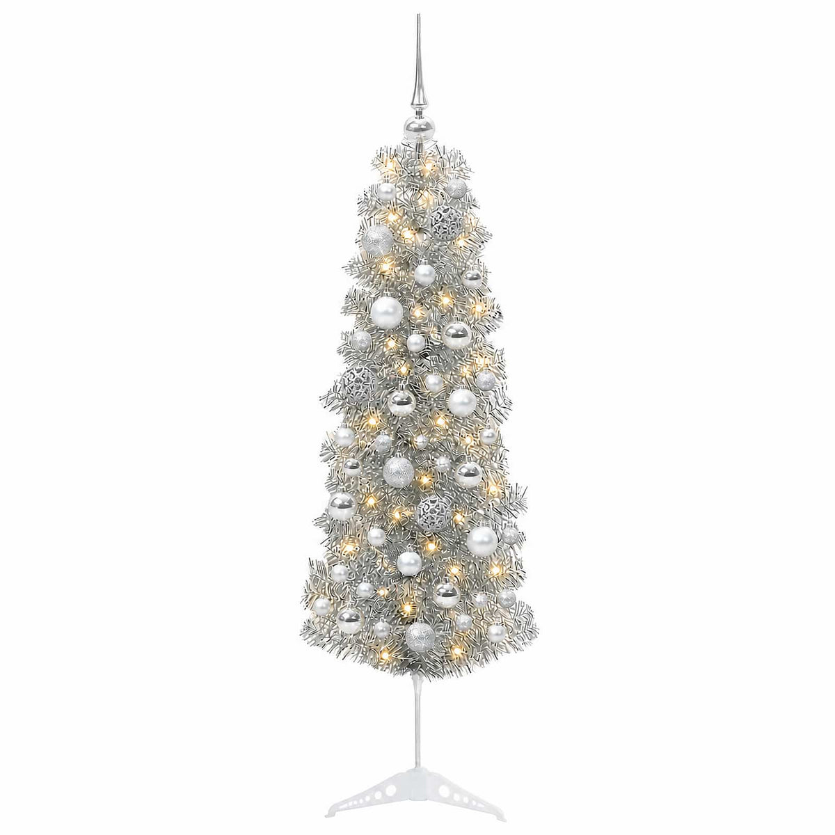 Umjetno usko božićno drvce s kuglicom 150 cm 150 LED lampica