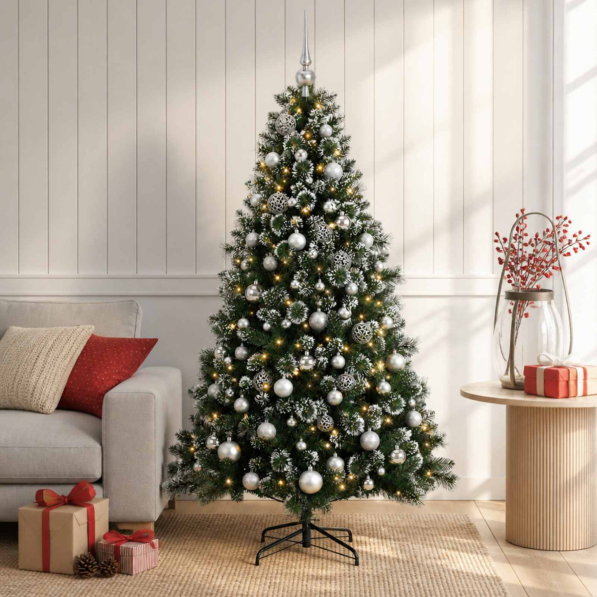Umjetno božićno drvce s kuglicom 180 cm 300 LED lampica