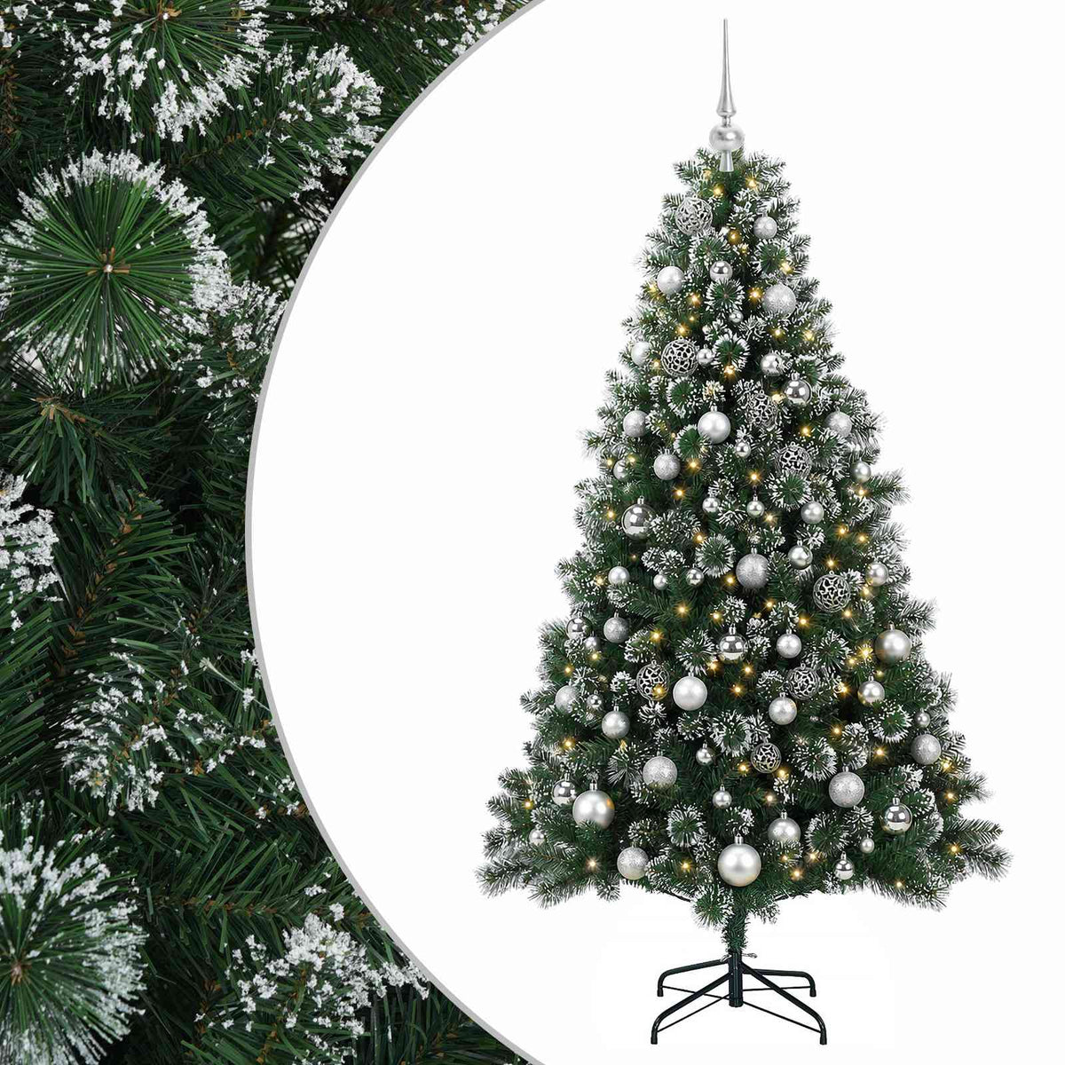 Umjetno božićno drvce s kuglicom 180 cm 300 LED lampica