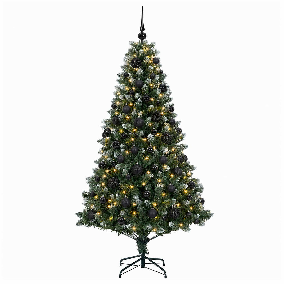 Umjetno božićno drvce s kuglicama 210 cm 300 LED lampica