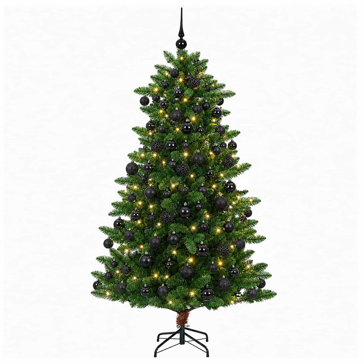 Umjetno božićno drvce s kuglicama 180 cm 300 LED lampica