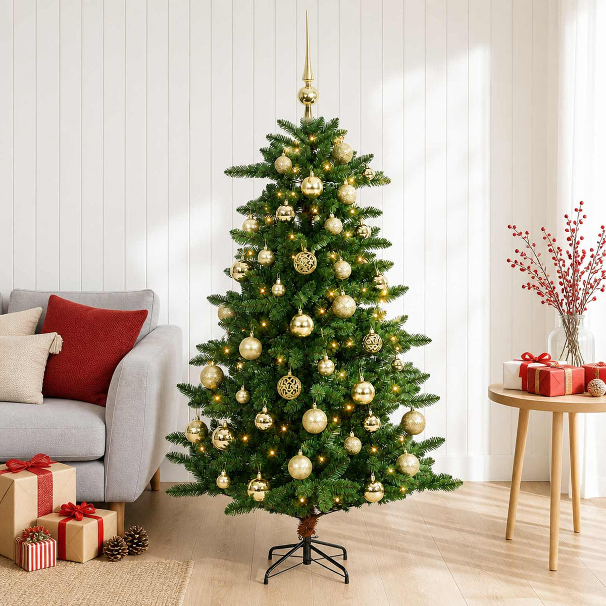 Artificial Christmas Tree with Bauble 150 cm 150 LED lampica