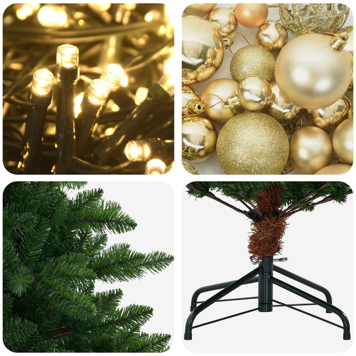 Artificial Christmas Tree with Bauble 150 cm 150 LED lampica