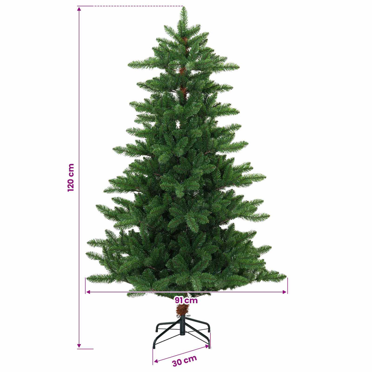 Artificial Christmas Tree with Bauble 120 cm 150 LED lampica