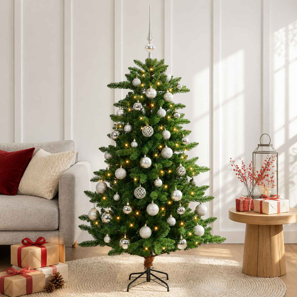 Artificial Christmas Tree with Bauble 150 cm 150 LED lampica