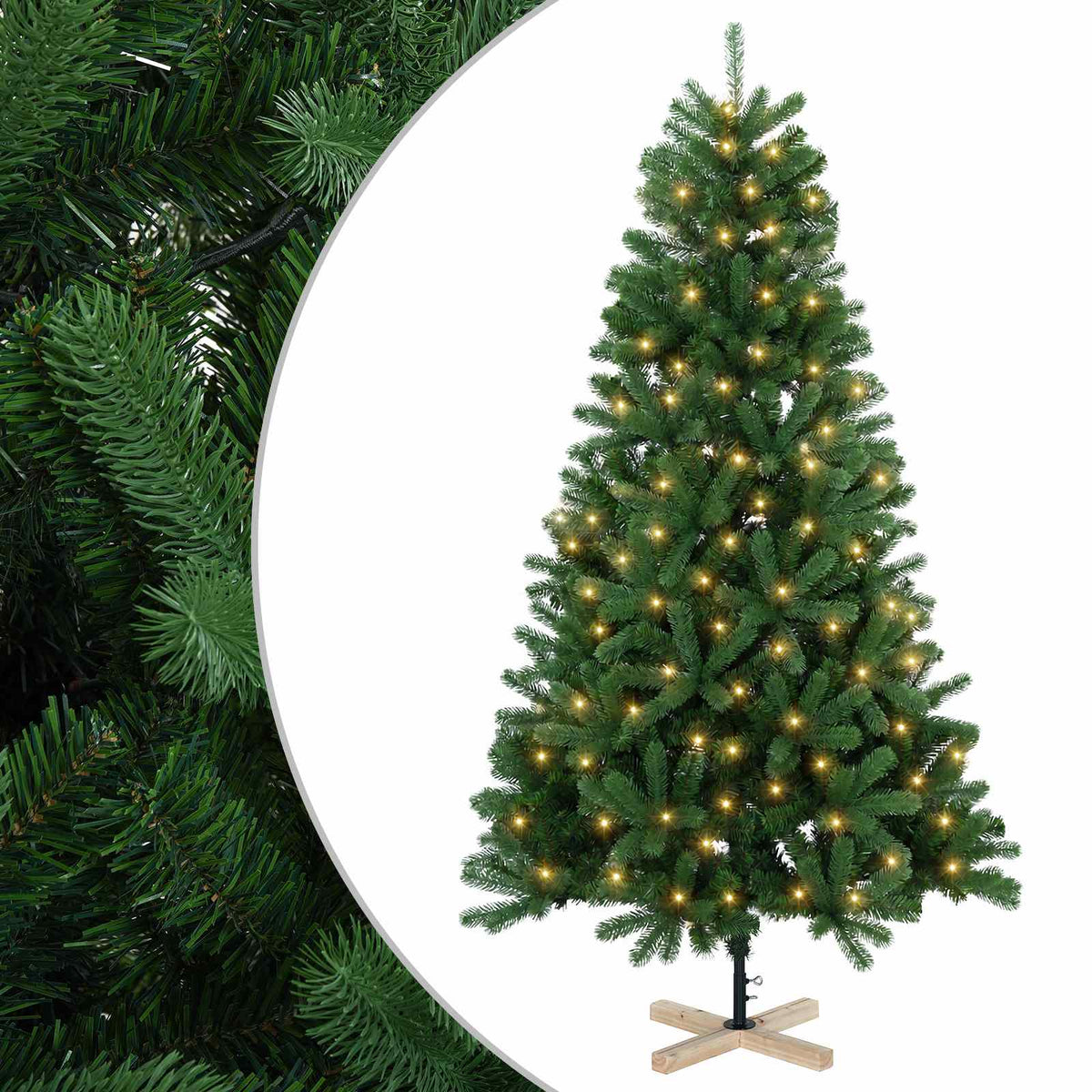 Umjetno božićno drvce 120 cm 150 LED lampica Topla bijela PVC