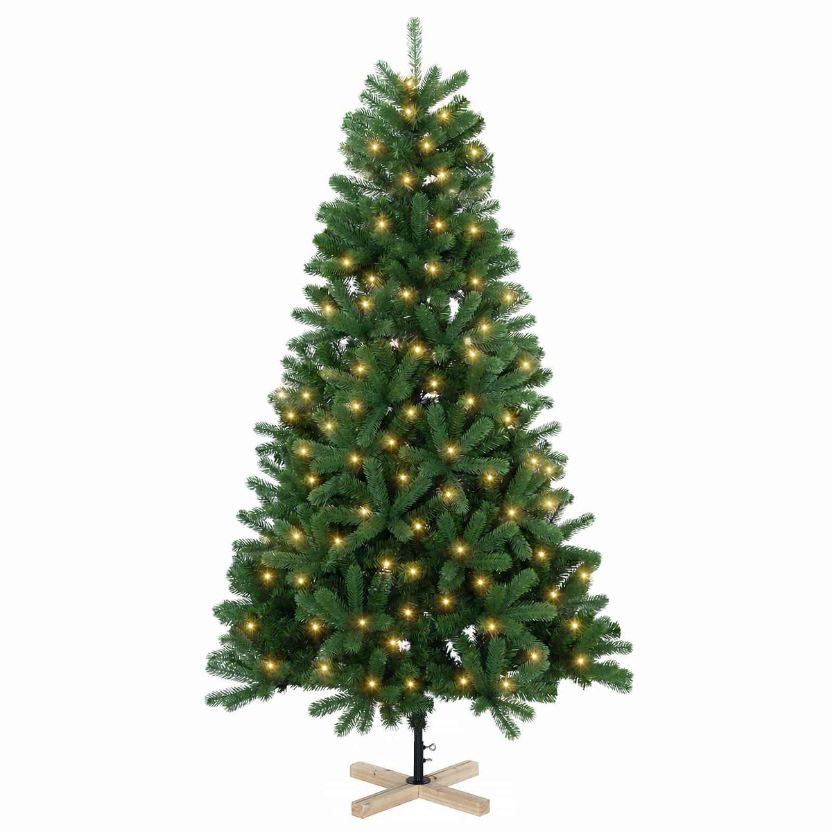 Umjetno božićno drvce 120 cm 150 LED lampica Topla bijela PVC