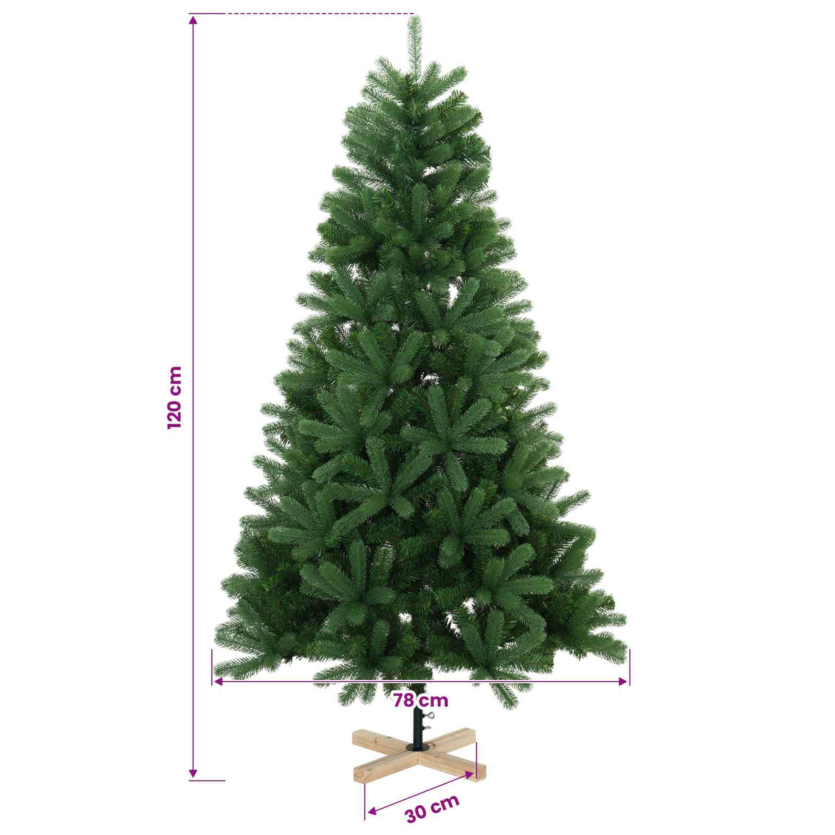 Umjetno božićno drvce 120 cm 150 LED lampica Topla bijela PVC