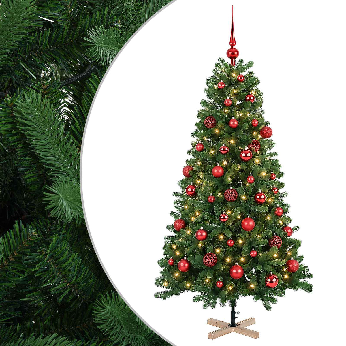 Umjetno božićno drvce s kuglicom 120 cm 150 LED lampica