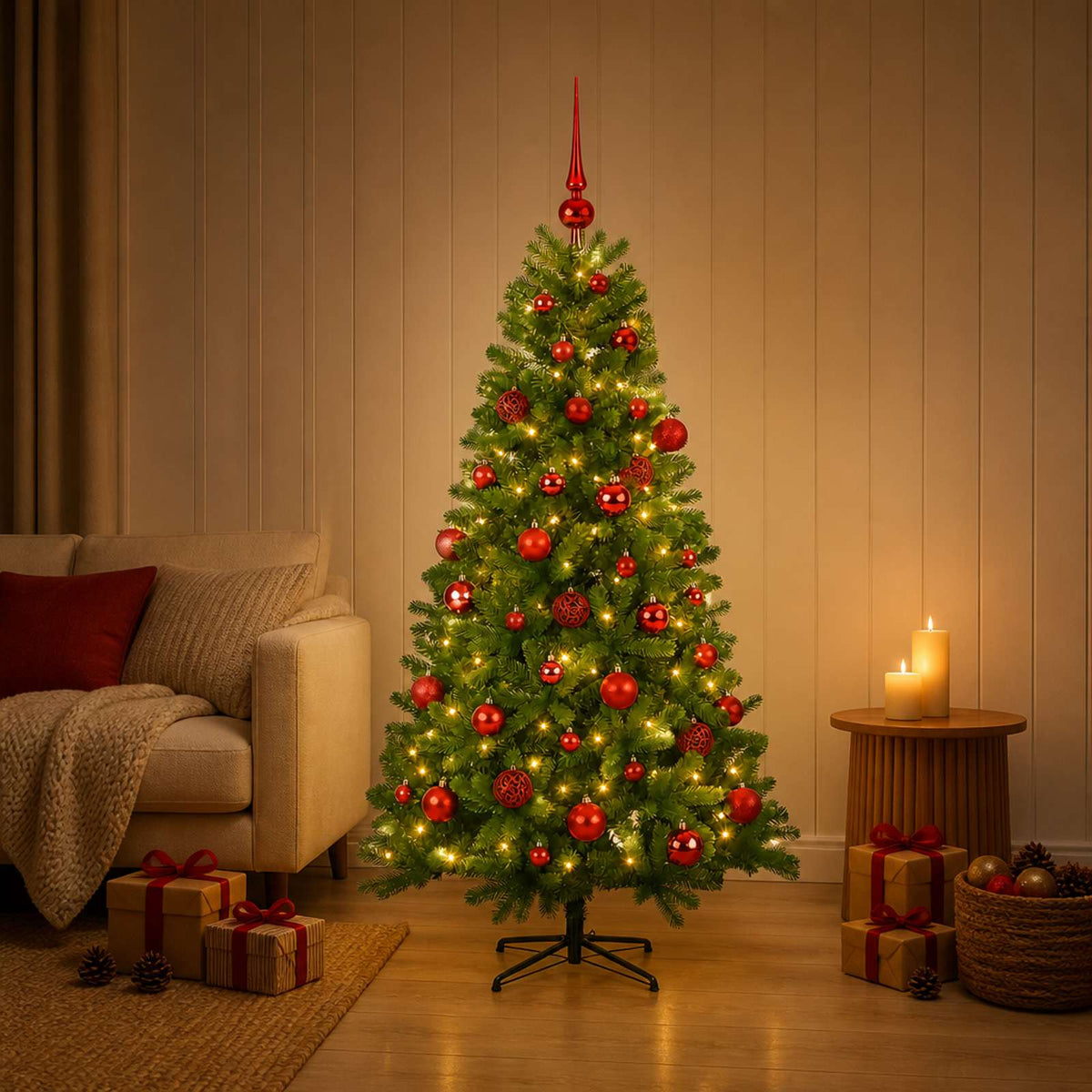 Umjetno božićno drvce s kuglicom 150 cm 150 LED lampica
