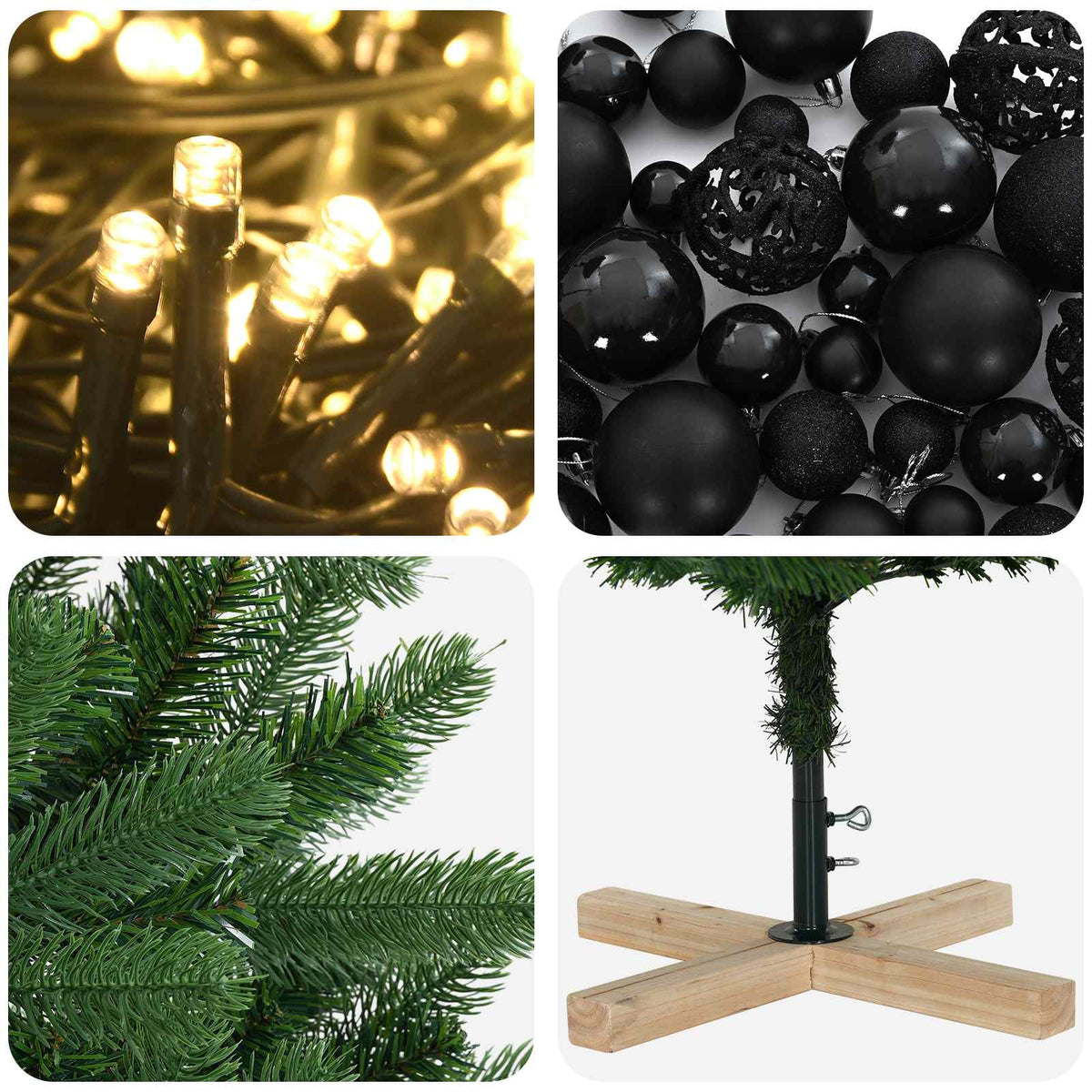 Umjetno božićno drvce s kuglicom 120 cm 150 LED lampica