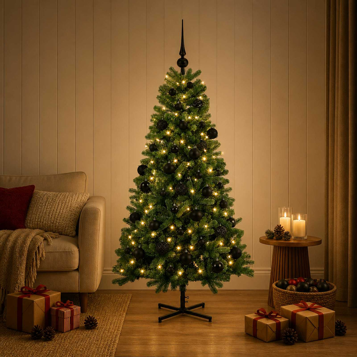 Umjetno božićno drvce s kuglicom 150 cm 150 LED lampica