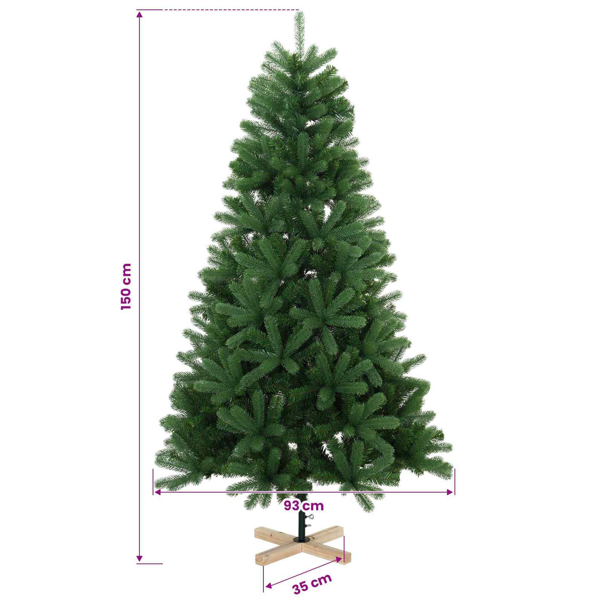 Umjetno božićno drvce s kuglicom 150 cm 150 LED lampica