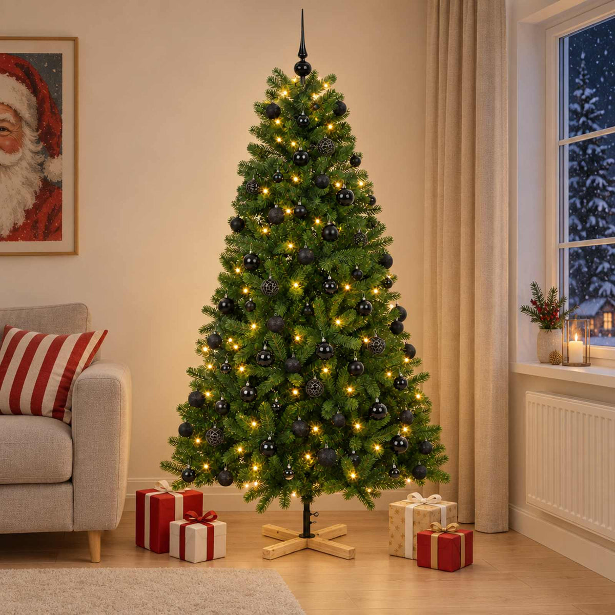 Umjetno božićno drvce s kuglicom 210 cm 300 LED lampica