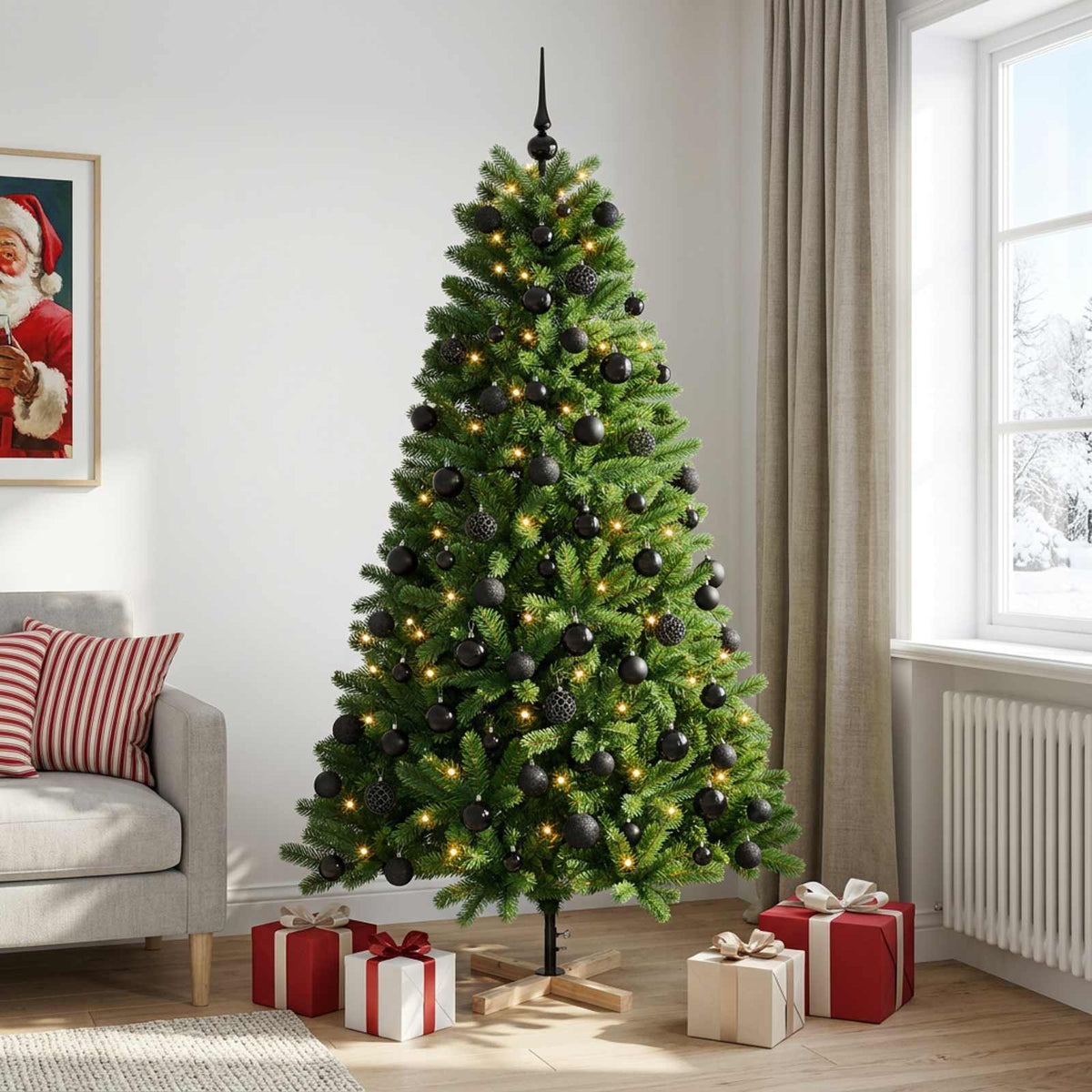 Umjetno božićno drvce s kuglicom 210 cm 300 LED lampica