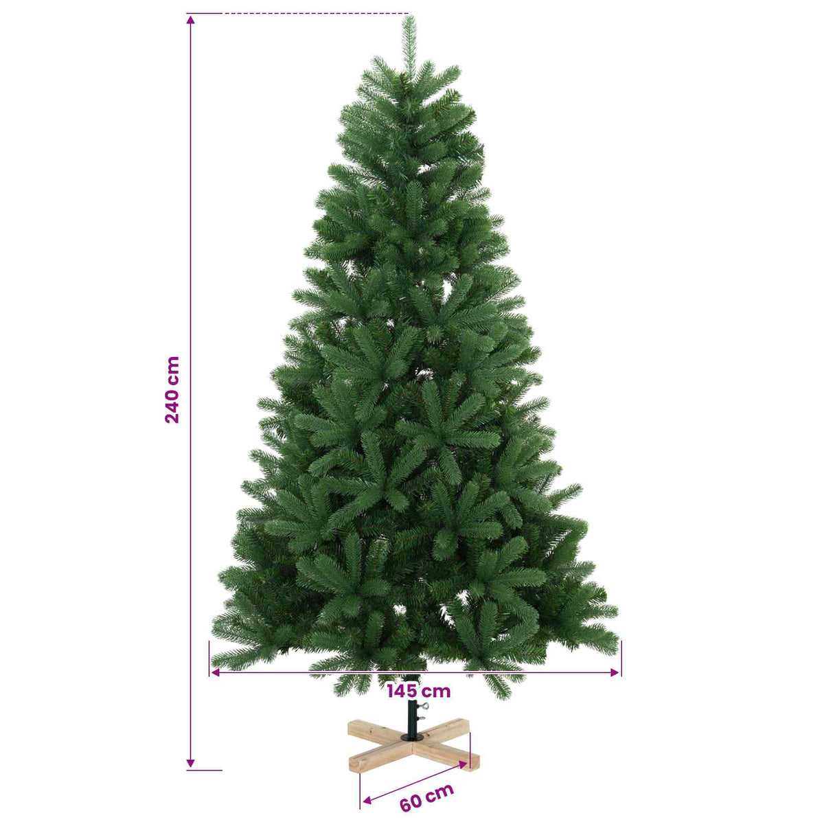 Umjetno božićno drvce s kuglicom 240 cm 300 LED lampica