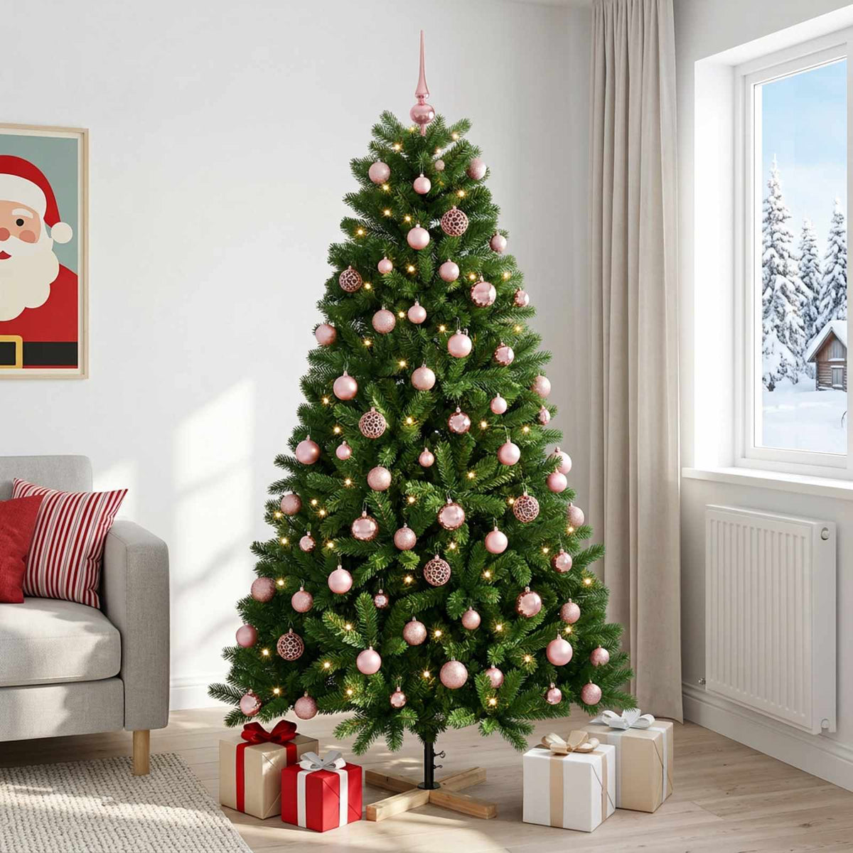 Umjetno božićno drvce s kuglicom 180 cm 300 LED lampica