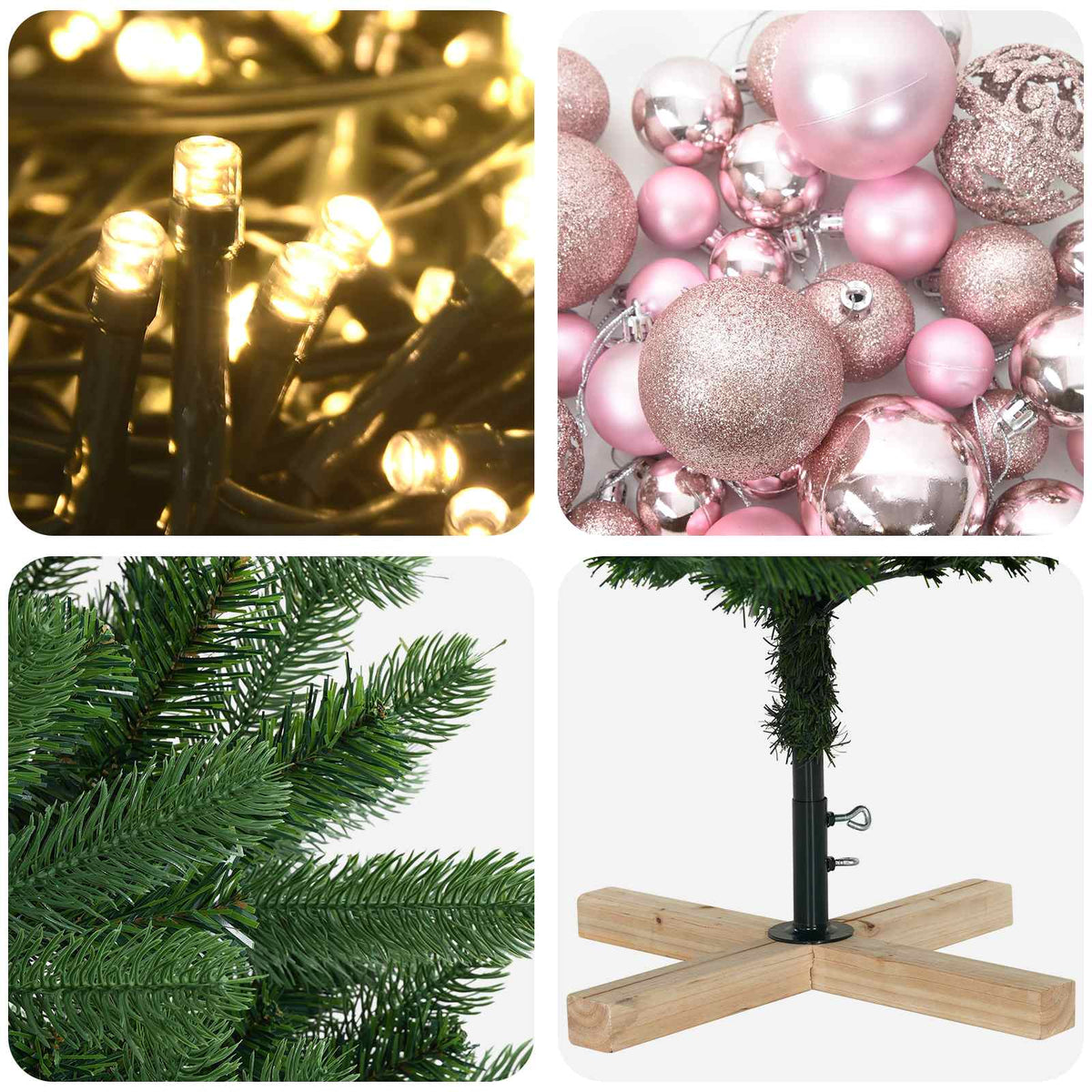 Umjetno božićno drvce s kuglicom 210 cm 300 LED lampica