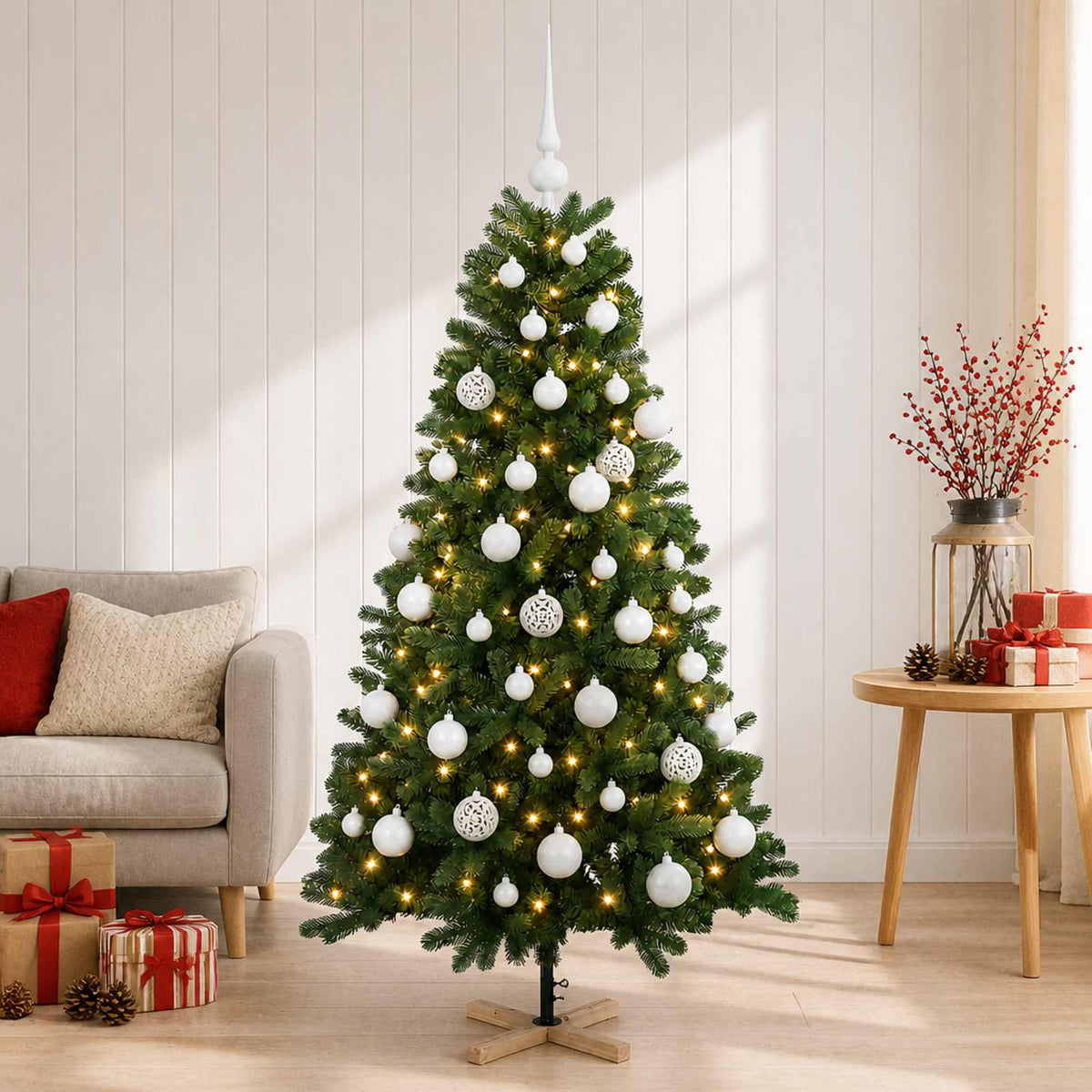 Umjetno božićno drvce s kuglicom 120 cm 150 LED lampica