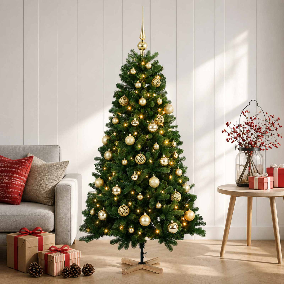 Umjetno božićno drvce s kuglicom 150 cm 150 LED lampica
