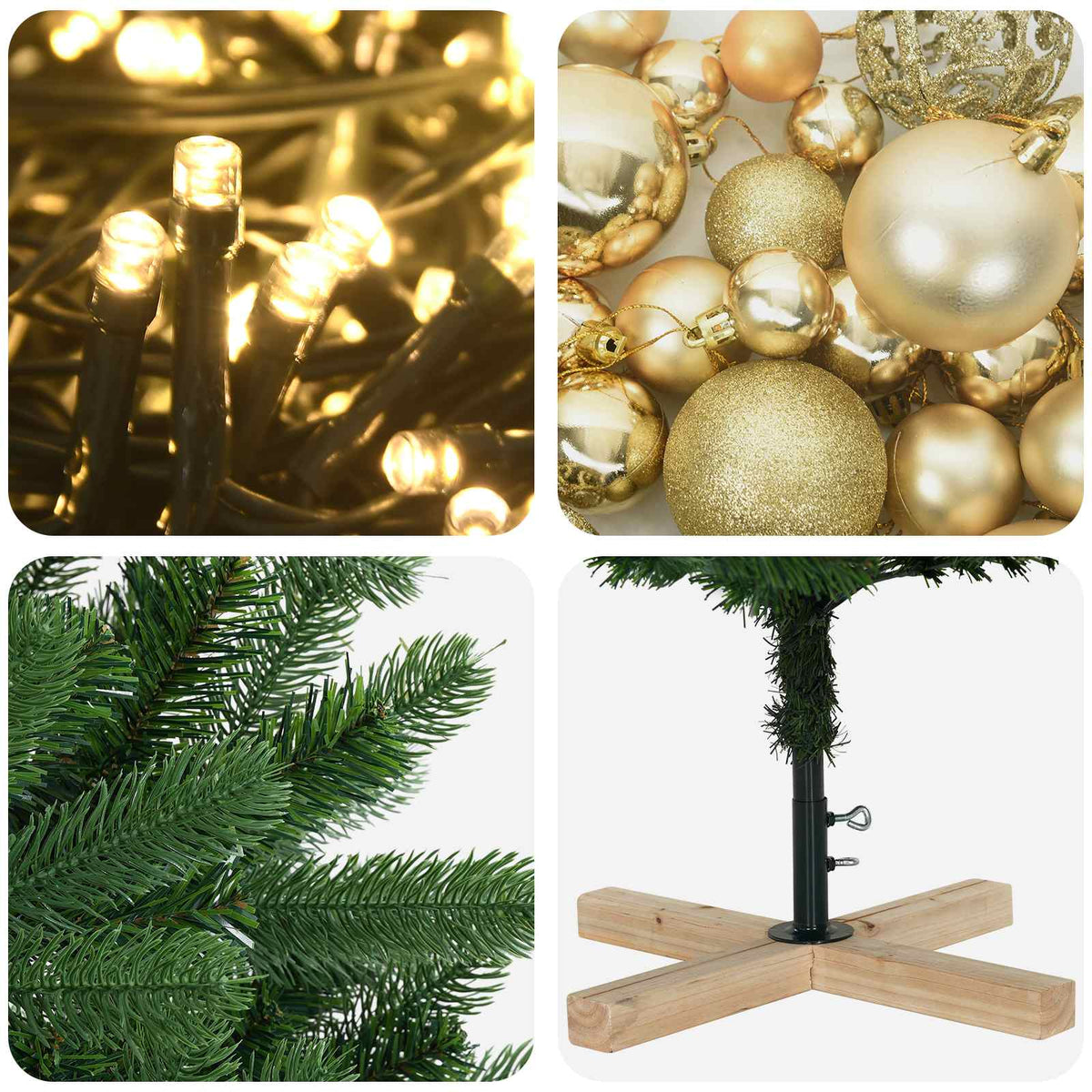 Umjetno božićno drvce s kuglicom 150 cm 150 LED lampica