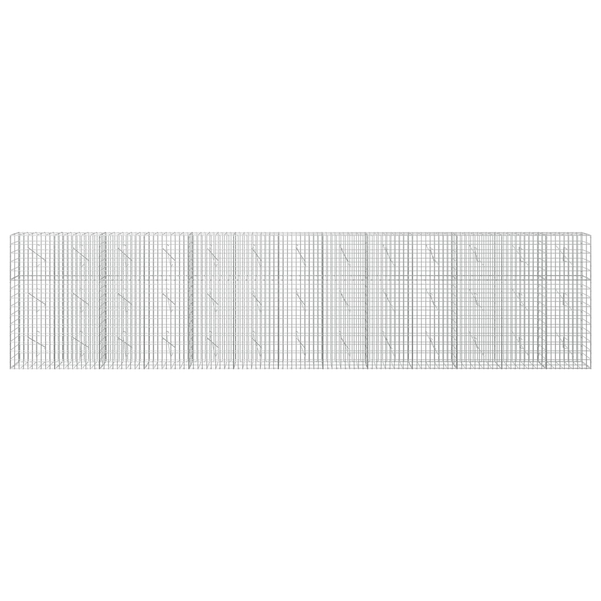 Gabion s žicom debljine 3,5 mm i mrežom 5x10 cm 650x10x150 cm