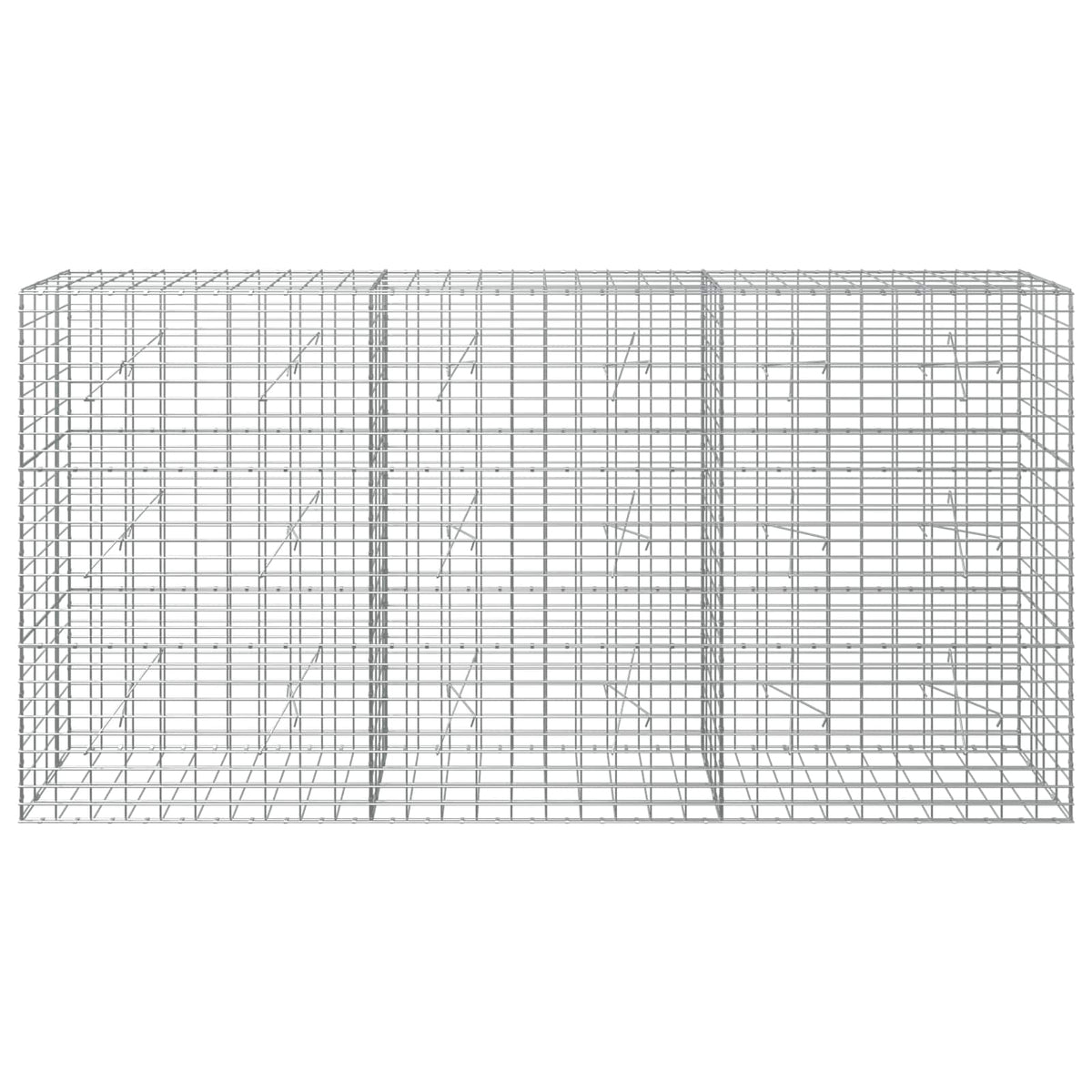 Gabion s žicom debljine 3,5 mm i mrežom 5x10 cm 300x20x150 cm