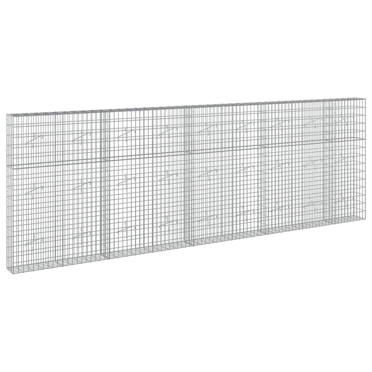 Gabion s žicom debljine 3,5 mm i mrežom 5x10 cm 450x20x150 cm