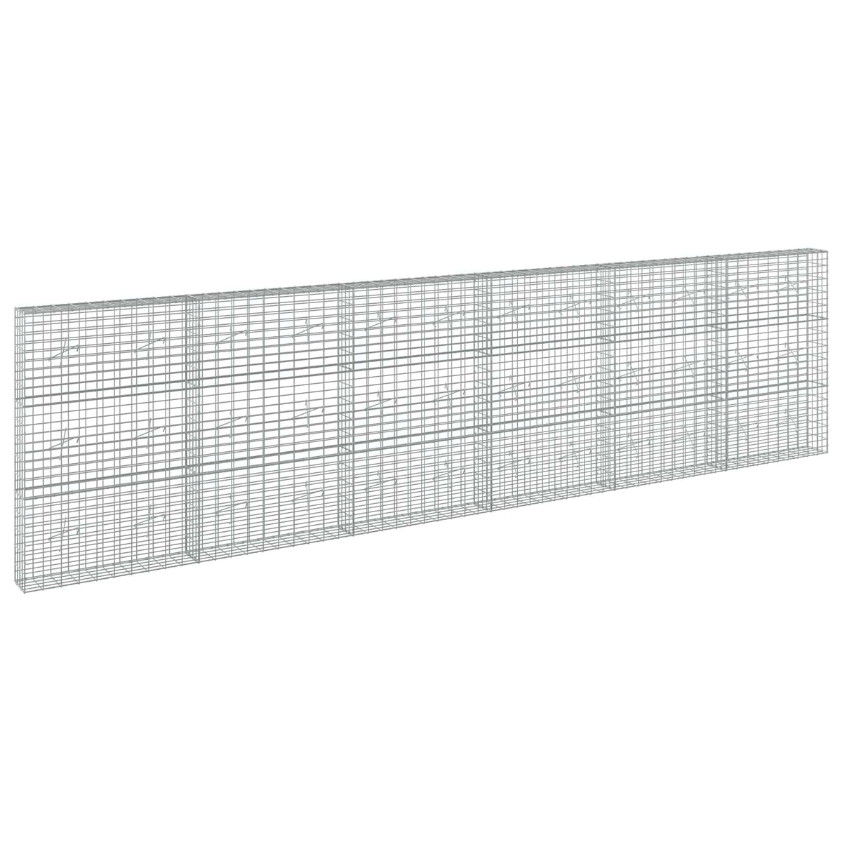 Gabion s žicom debljine 3,5 mm i mrežom 5x10 cm 600x20x150 cm