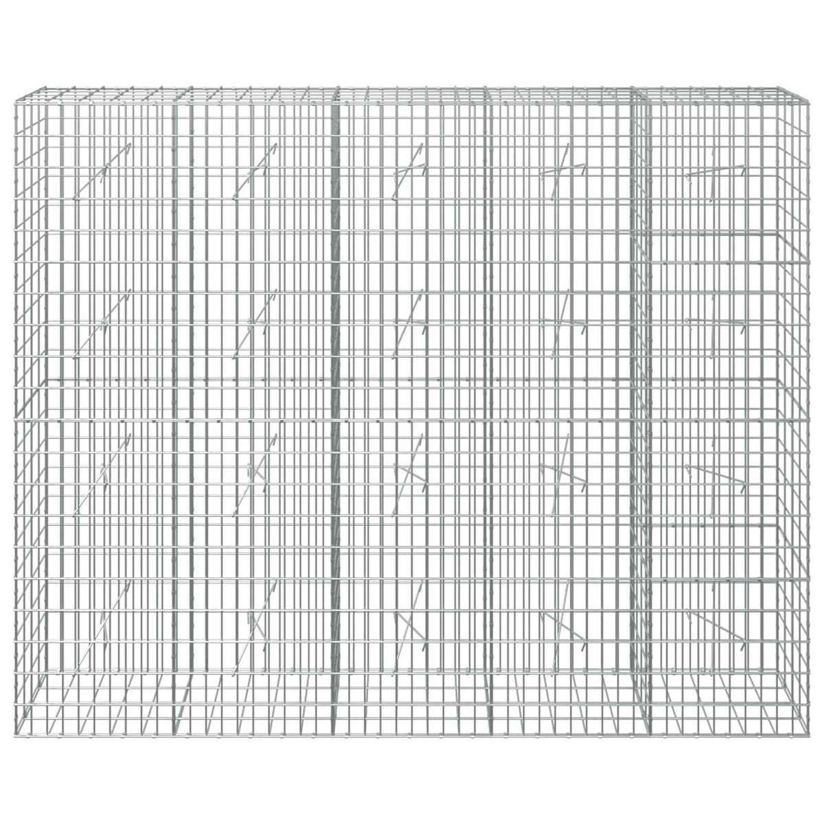 Gabion s žicom debljine 3,5 mm i mrežom 5x10 cm 250x20x200 cm