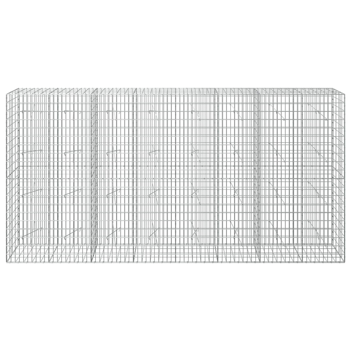 Gabion s žicom debljine 3,5 mm i mrežom 5x10 cm 400x20x200 cm