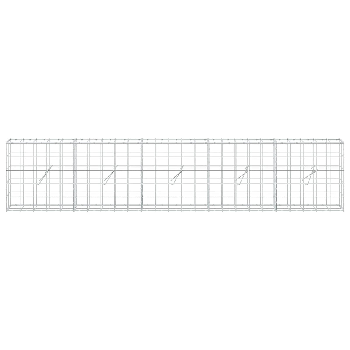 Gabion s žicom debljine 3,5 mm i mrežom 10x10 cm 250x20x50 cm
