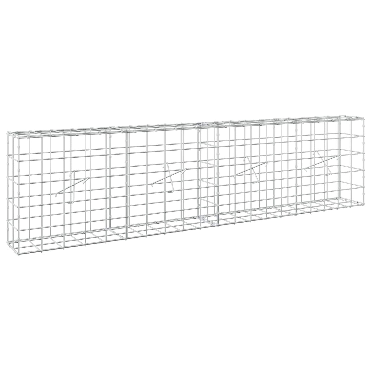 Gabion s žicom debljine 5 mm i mrežom 10x10 cm 200x20x50 cm