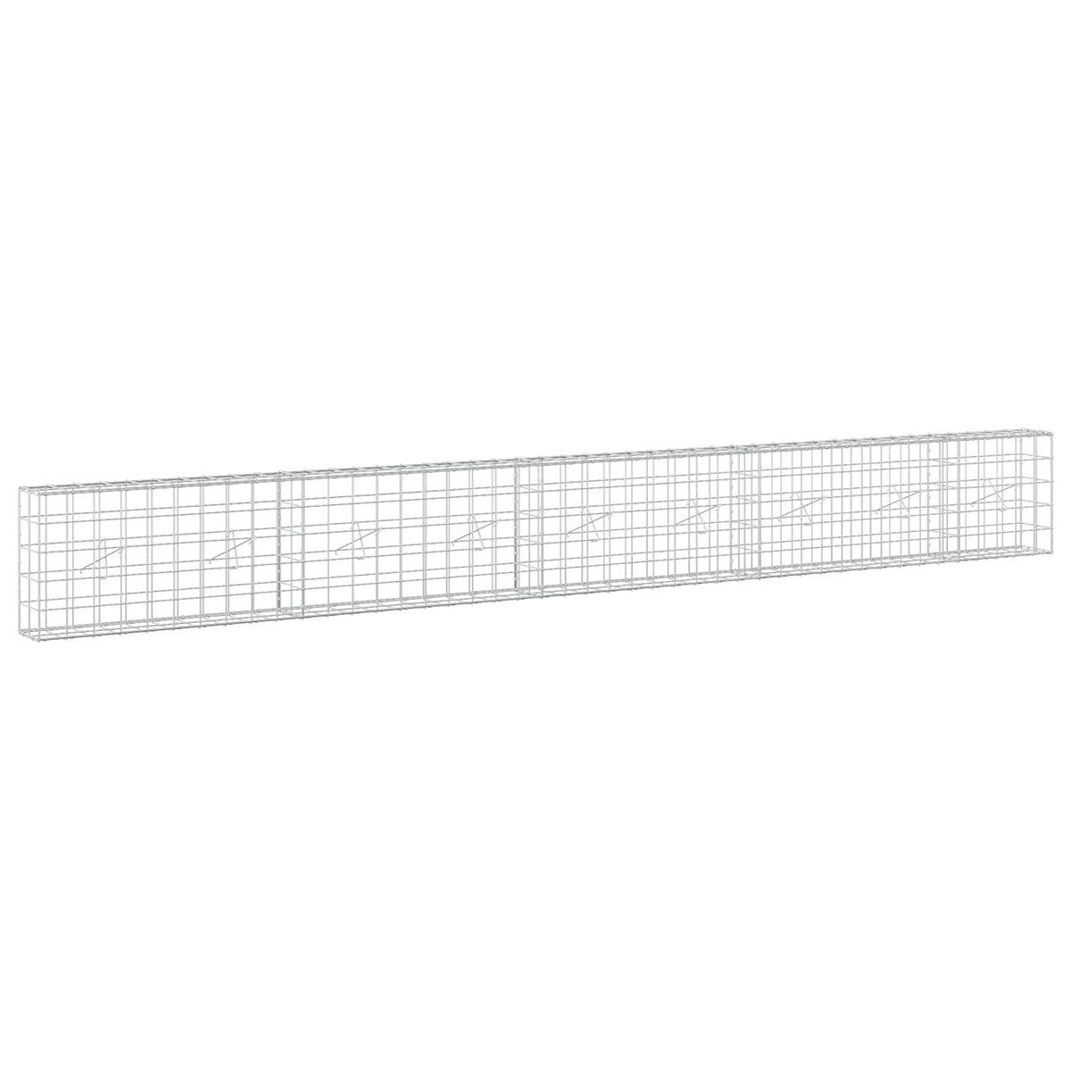 Gabion s žicom debljine 5 mm i mrežom 10x10 cm 450x20x50 cm