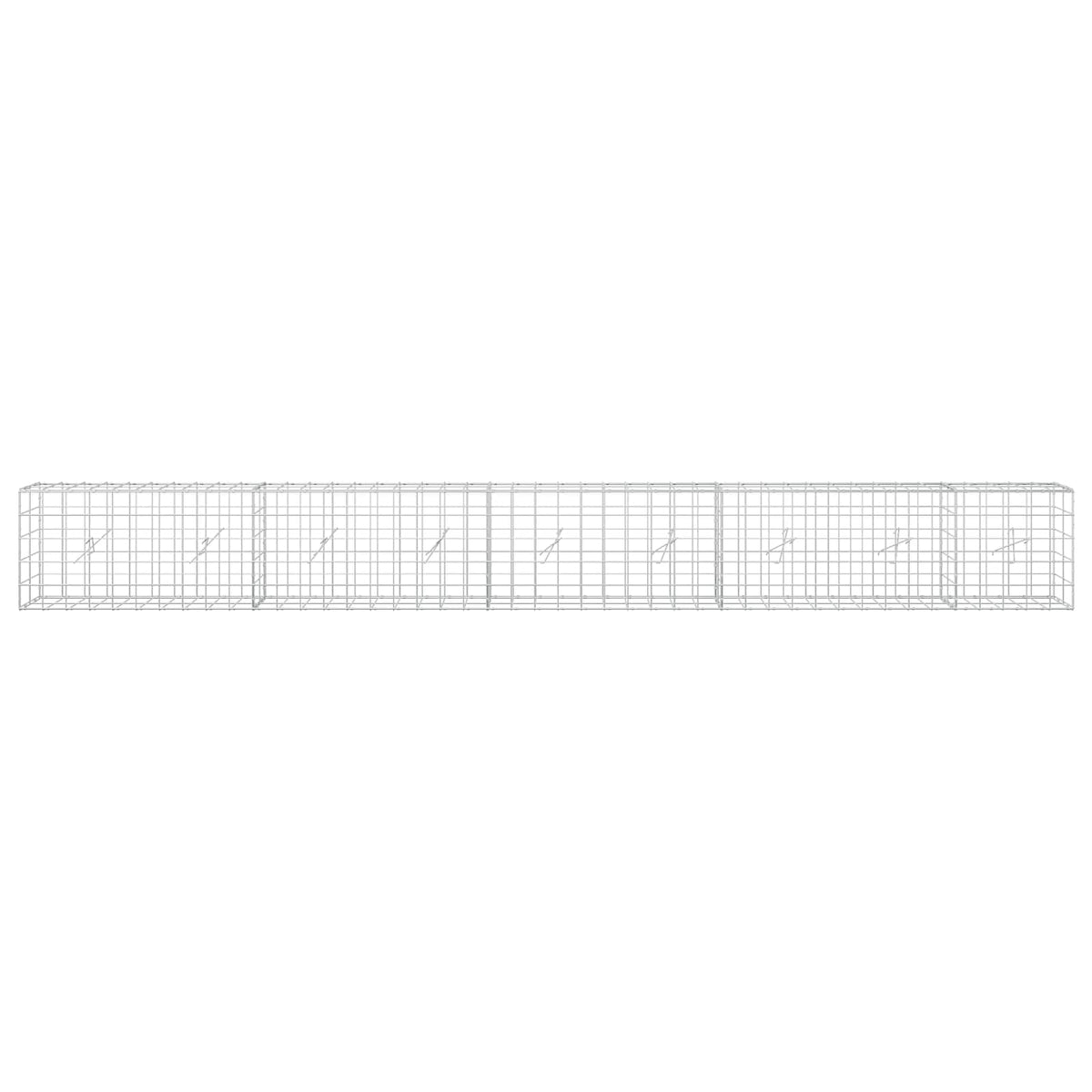 Gabion s žicom debljine 5 mm i mrežom 10x10 cm 450x20x50 cm