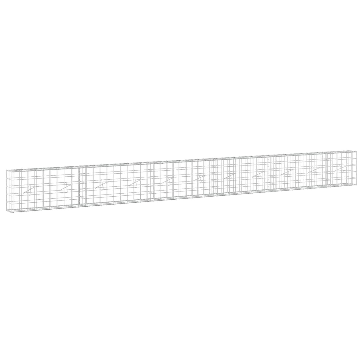 Gabion s žicom debljine 5 mm i mrežom 10x10 cm 550x20x50 cm