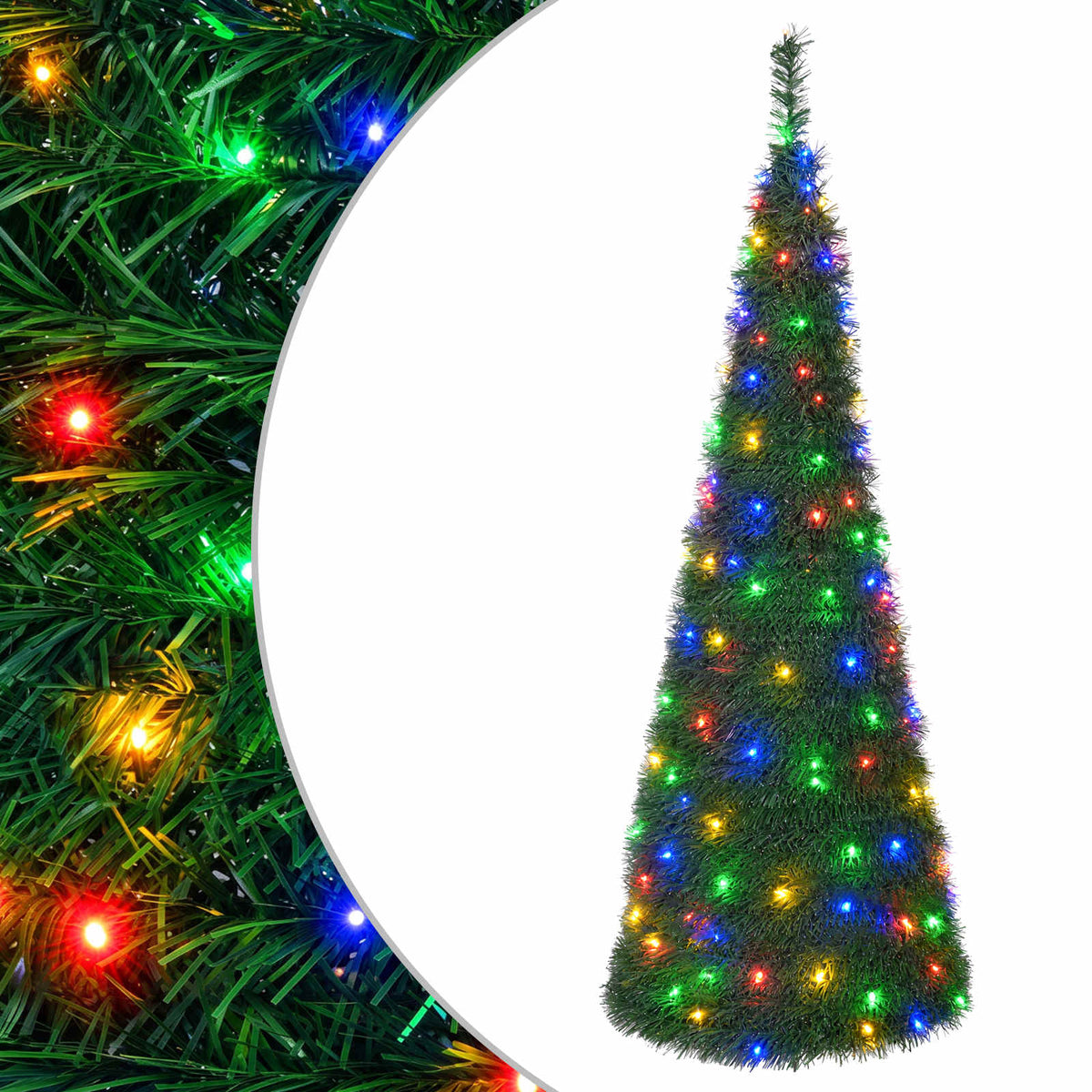 Pop-up LED božićno drvce 210 cm 200 LED lampica PVC Zelena