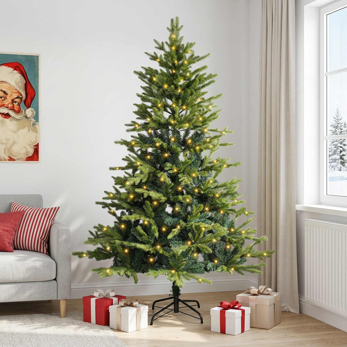 Umjetno božićno drvce s nogom 240 cm 300 LED lampica