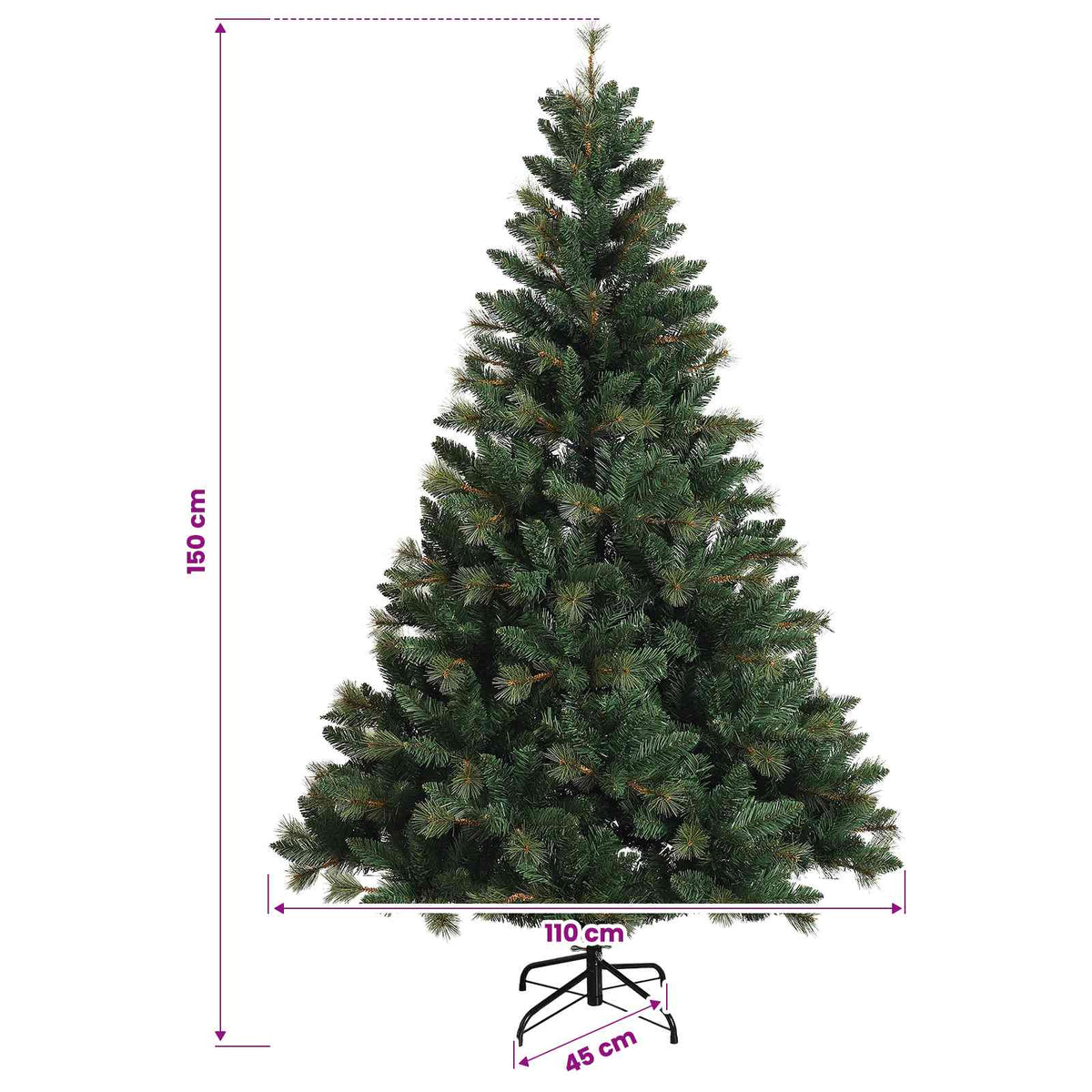 Umjetno božićno drvce s nogom 150 cm 150 LED lampica