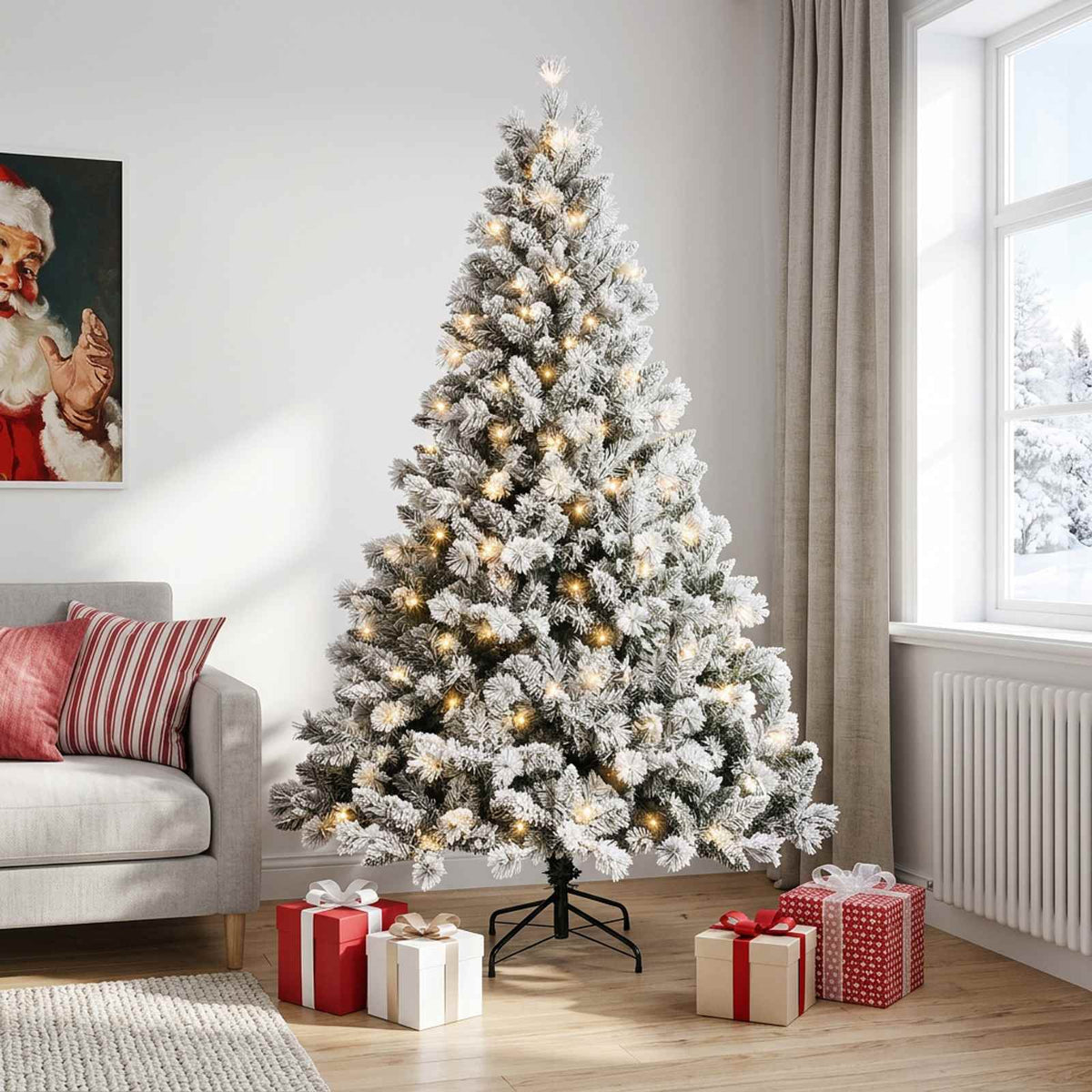 Umjetno božićno drvce s nogom 150 cm 150 LED lampica