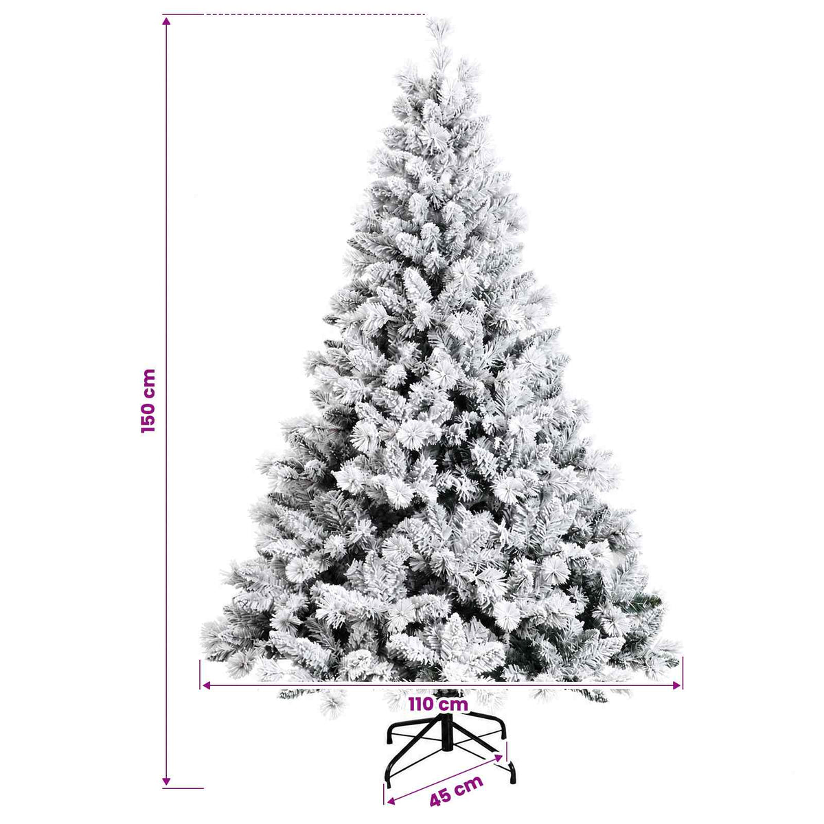 Umjetno božićno drvce s nogom 150 cm 150 LED lampica