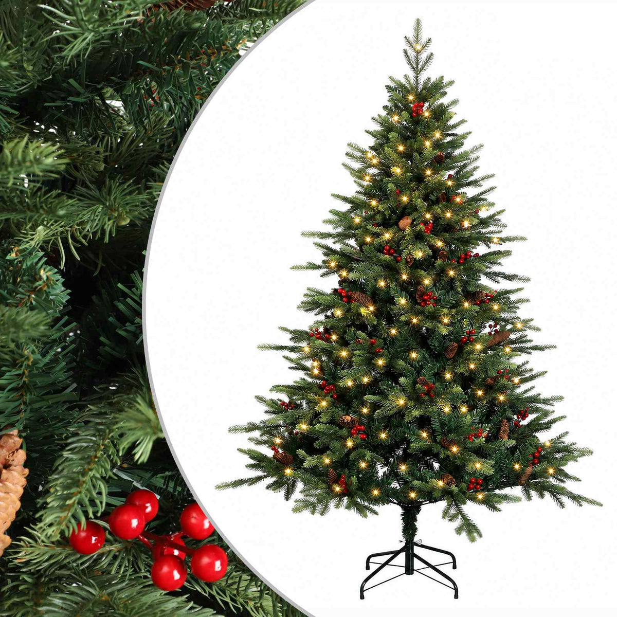 Umjetno božićno drvce s nogom 150 cm 150 LED lampica