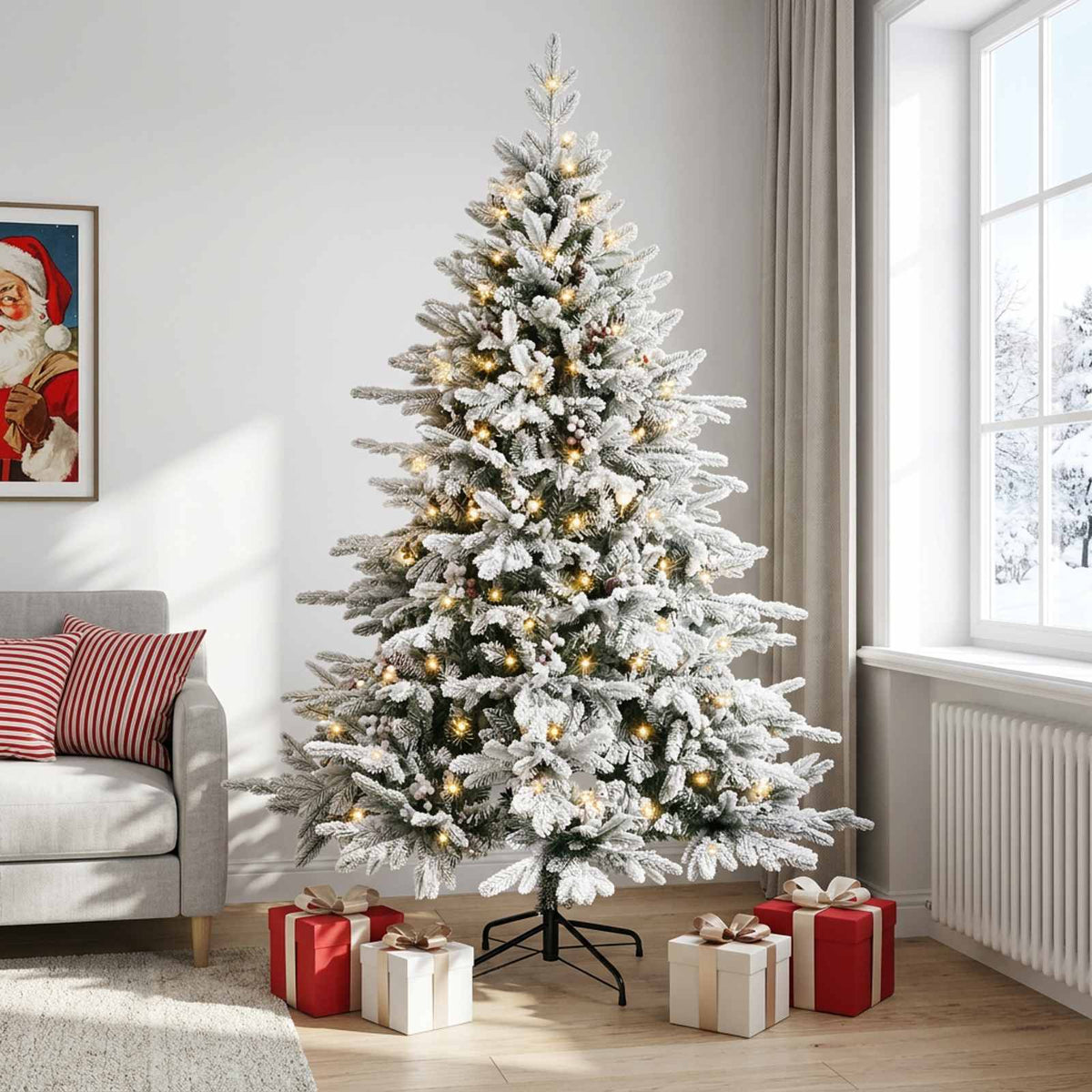 Umjetno božićno drvce s nogom 120 cm 150 LED lampica